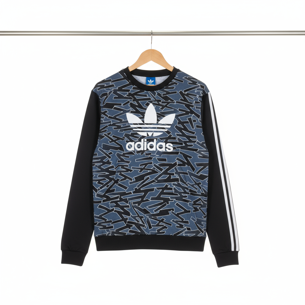 Adidas - Cotton - Sweatshirt – Black – Size L