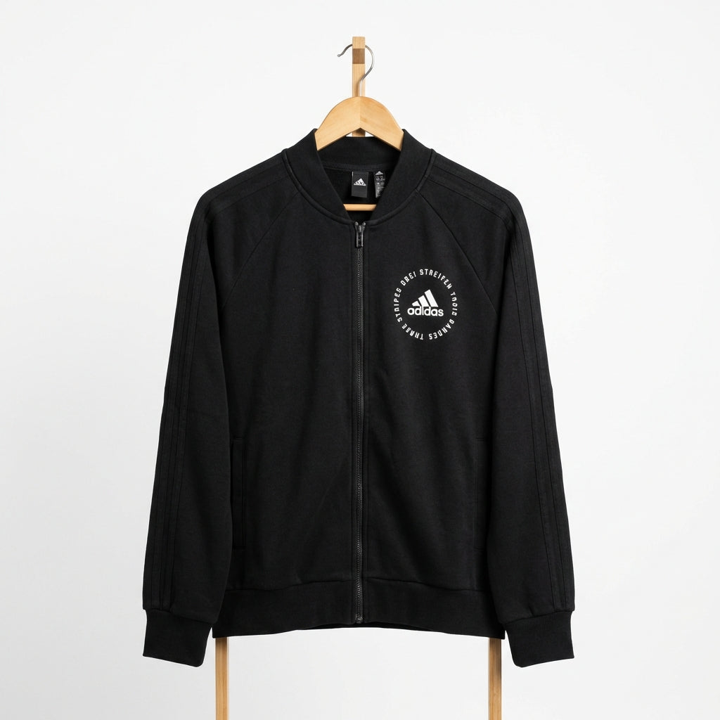 Adidas - Zipped Sweatshirt – Black – Size L