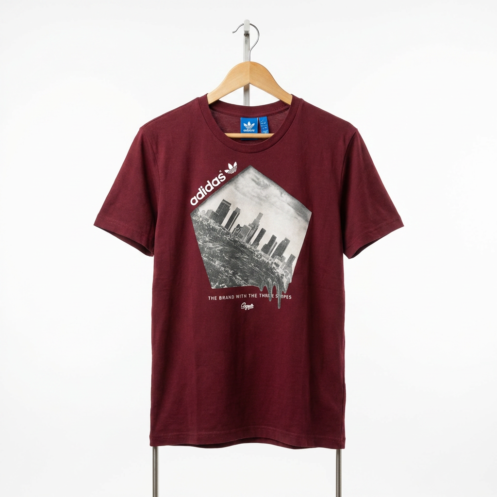 Adidas - Cotton - T-Shirt – Maroon – Size M