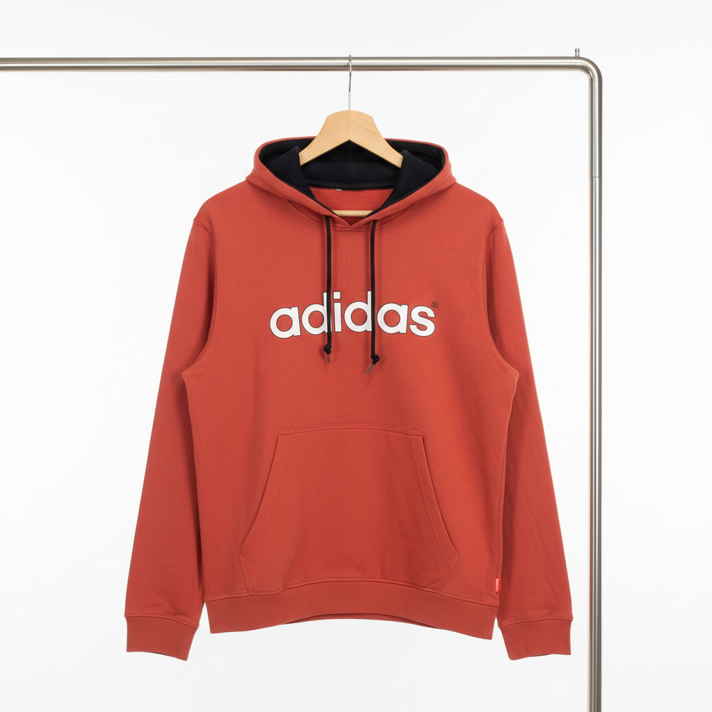 Adidas - Cotton - Hoodie –  Light Red – Size XL