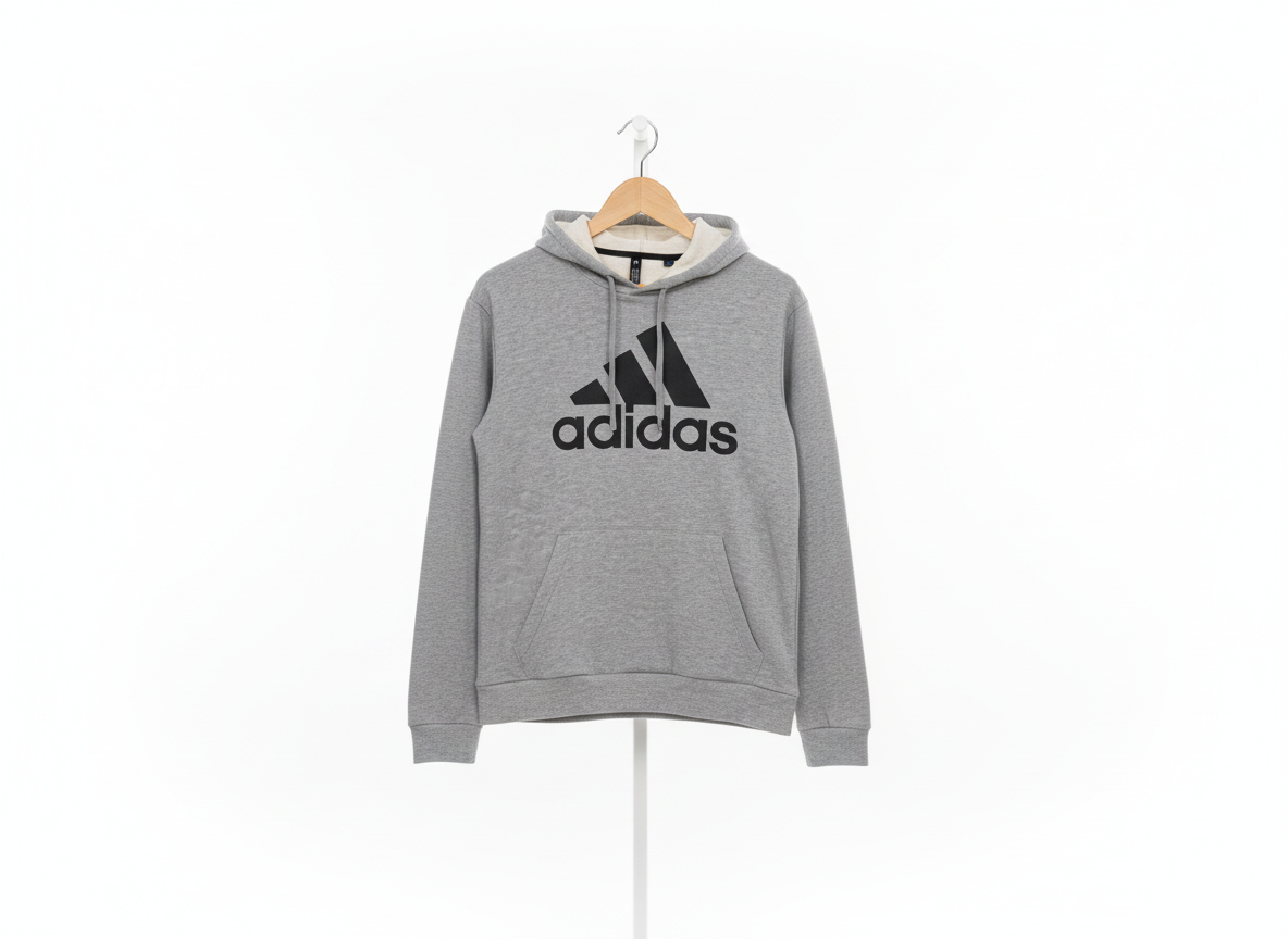 Adidas - Cotton - Hoodie – Gray – Size M
