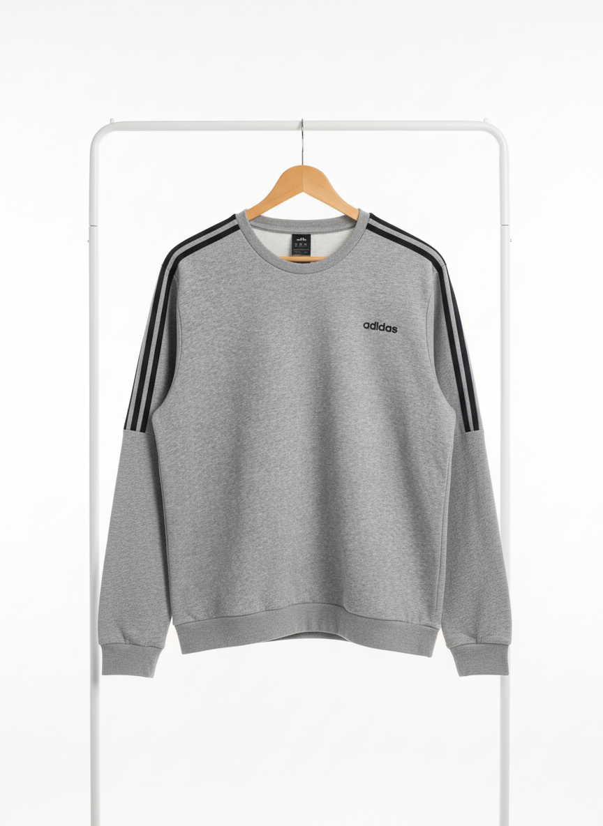 Adidas - Cotton - Sweatshirt – Gray – Size XXL