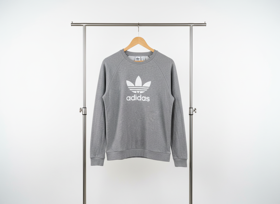 Adidas - Cotton - Sweatshirt – Gray – Size L