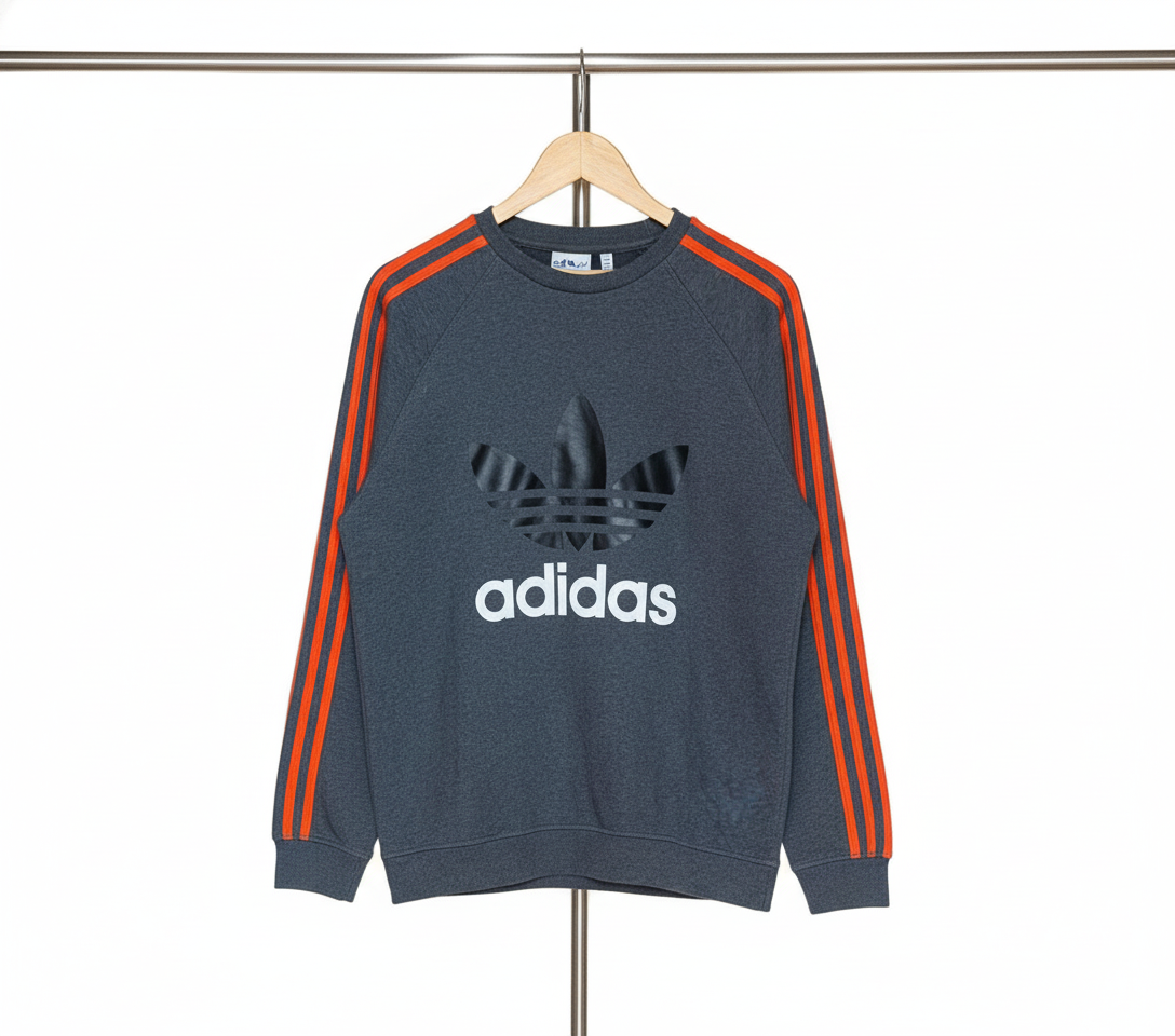 Adidas - Cotton - Sweatshirt – Dark Gray – Size XL