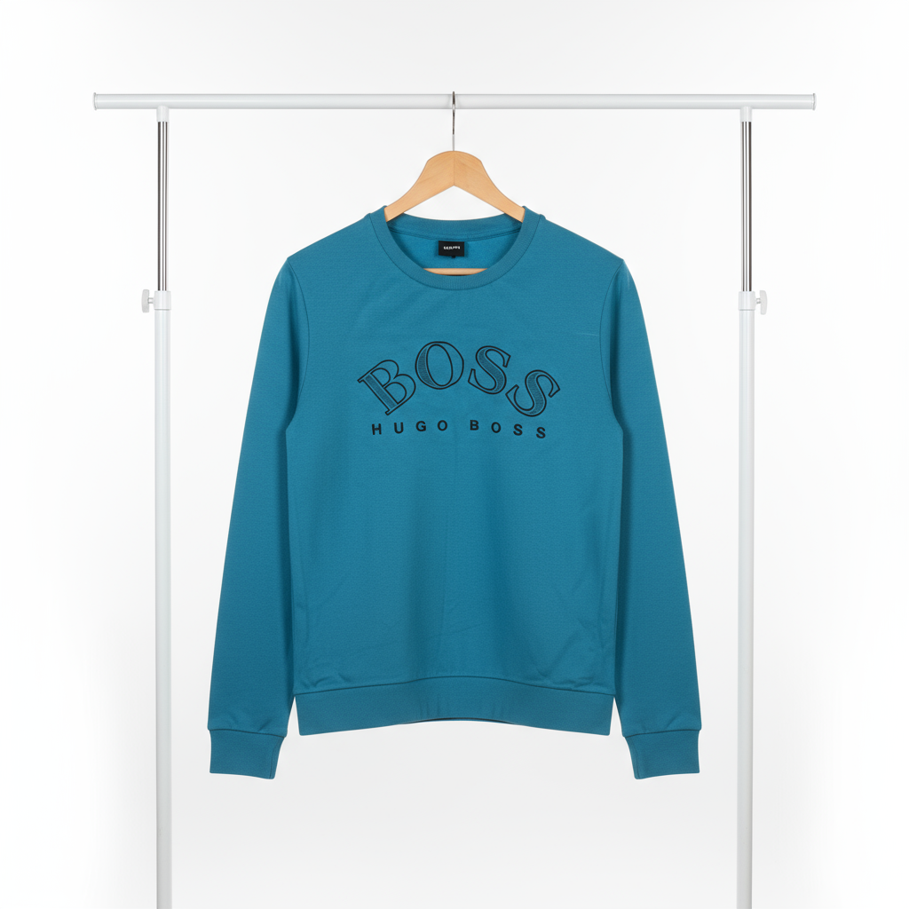 Boss - Cotton - Sweatshirt – Baby Blue – Size S