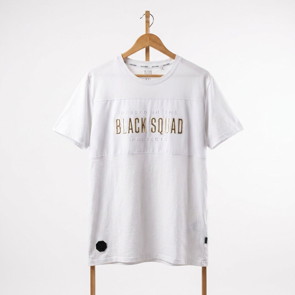 Black Squad - Cotton - T-Shirt – White – Size 2XL