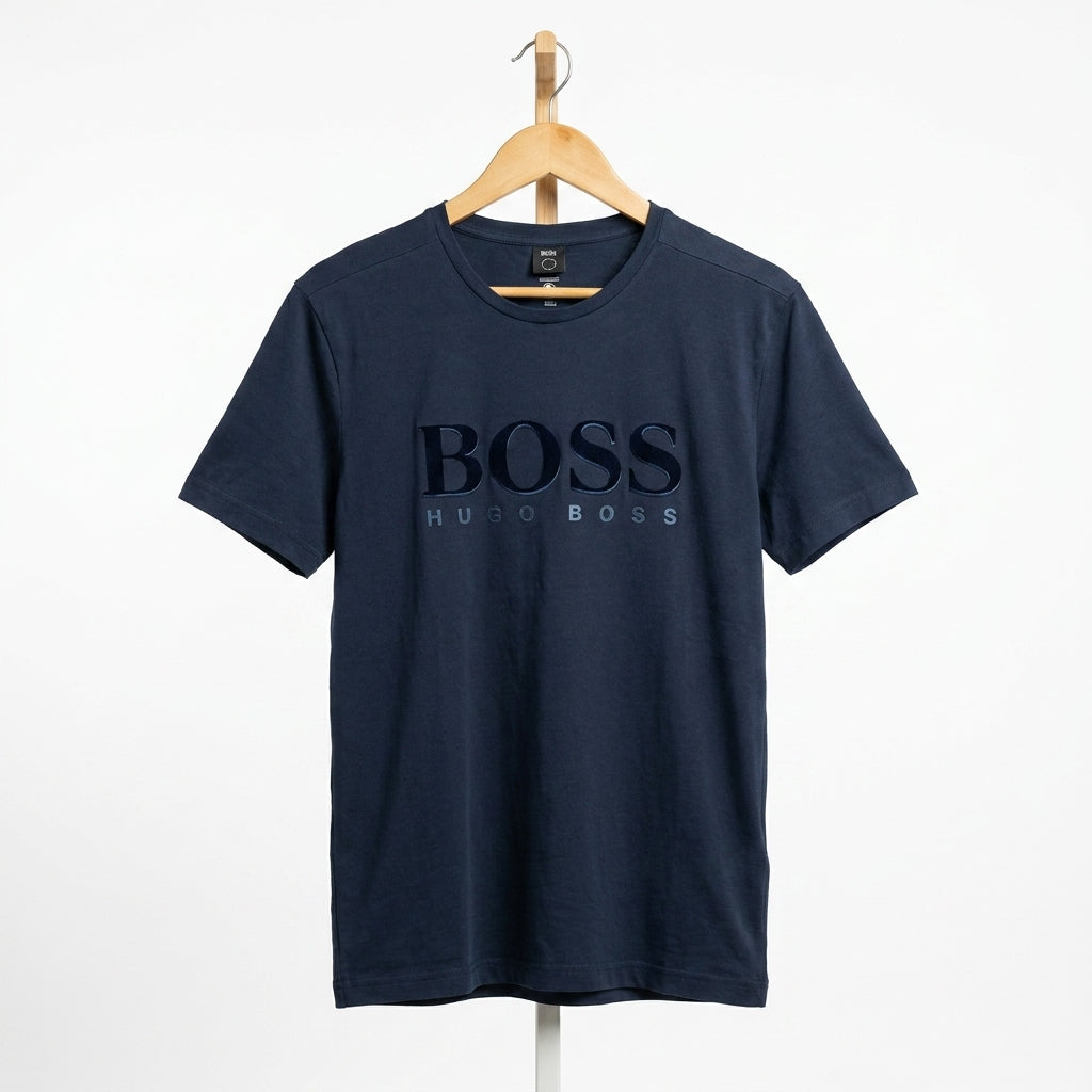 Boss - Cotton - T-Shirt – Navy – Size L