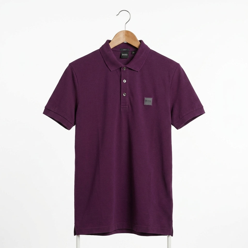 Boss - Cotton - Polo Shirt – Purple – Size M