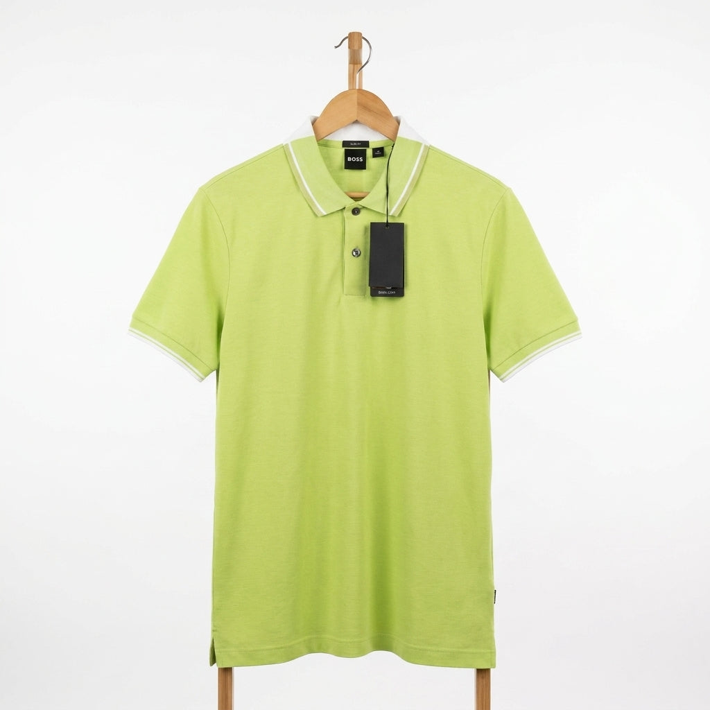 Boss - Cotton - Polo Shirt – Light Green – Size L