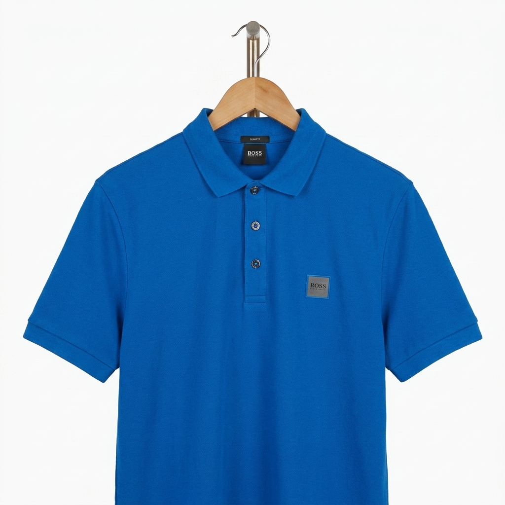 Boss - Cotton - Polo Shirt – Blue– Size 2XL Fits L