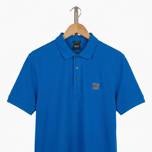 Boss - Cotton - Polo Shirt – Blue– Size 2XL Fits L