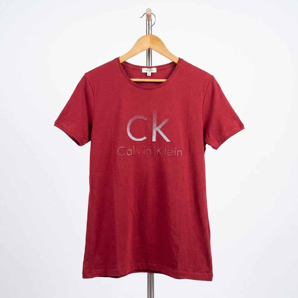 Calvin Klein - Cotton - T-Shirt – Red – Size XL fits S