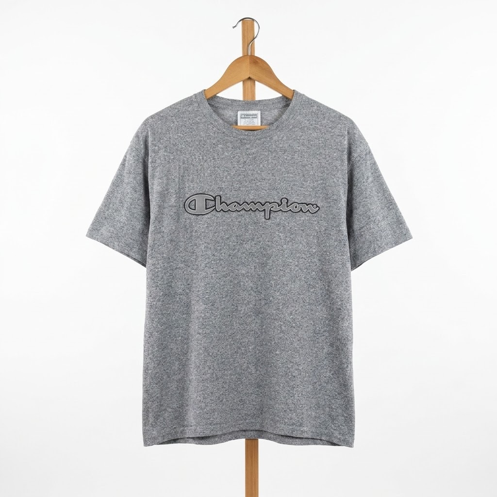 Champion - Cotton - T-Shirt - Gray - Size 2XL