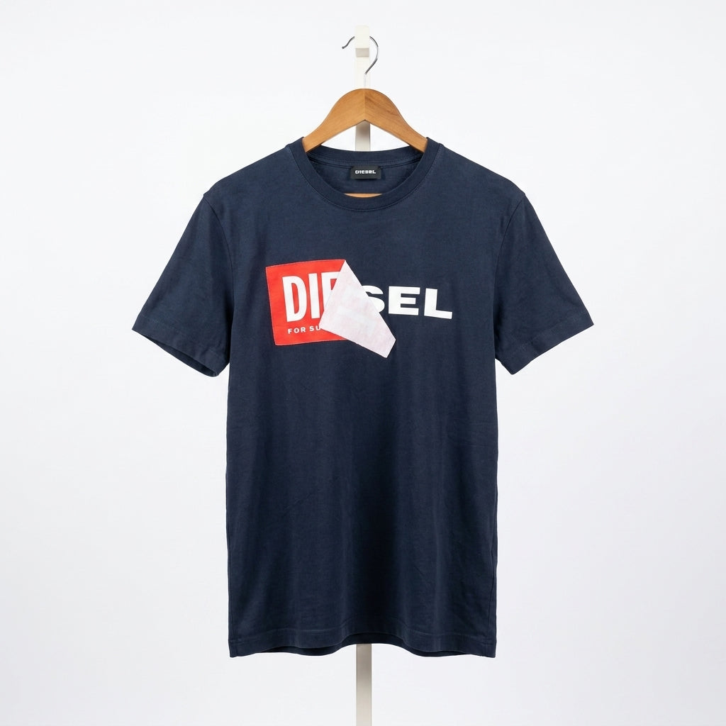 Diesel - Cotton - T-Shirt – Navy – Size L fits M