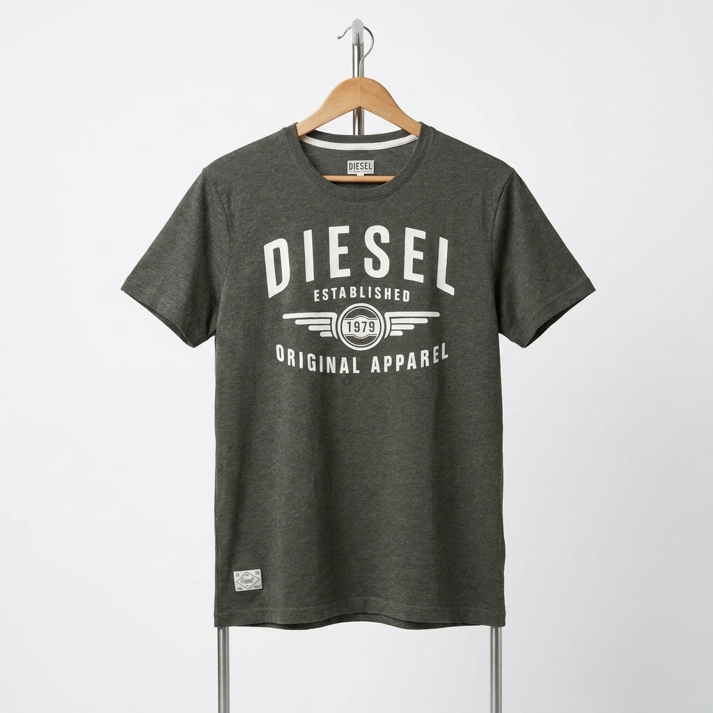 Diesel - Cotton - T-Shirt – Olive Green – Size L