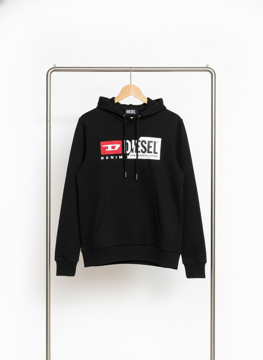 Diesel - Cotton - Hoodie – Black – Size M