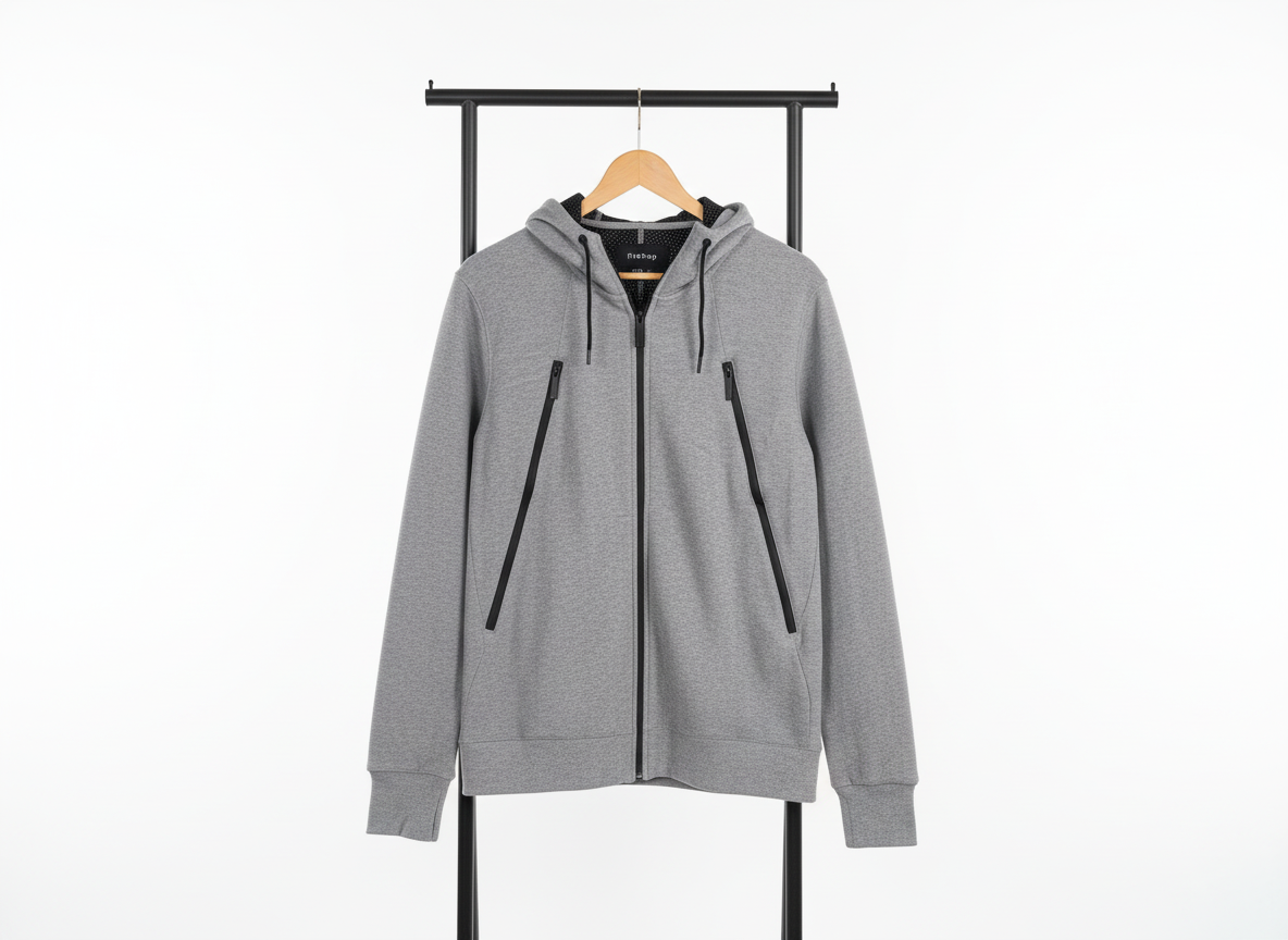 Firetrap - Cotton - Zipped Hoodie – Gray – Size M