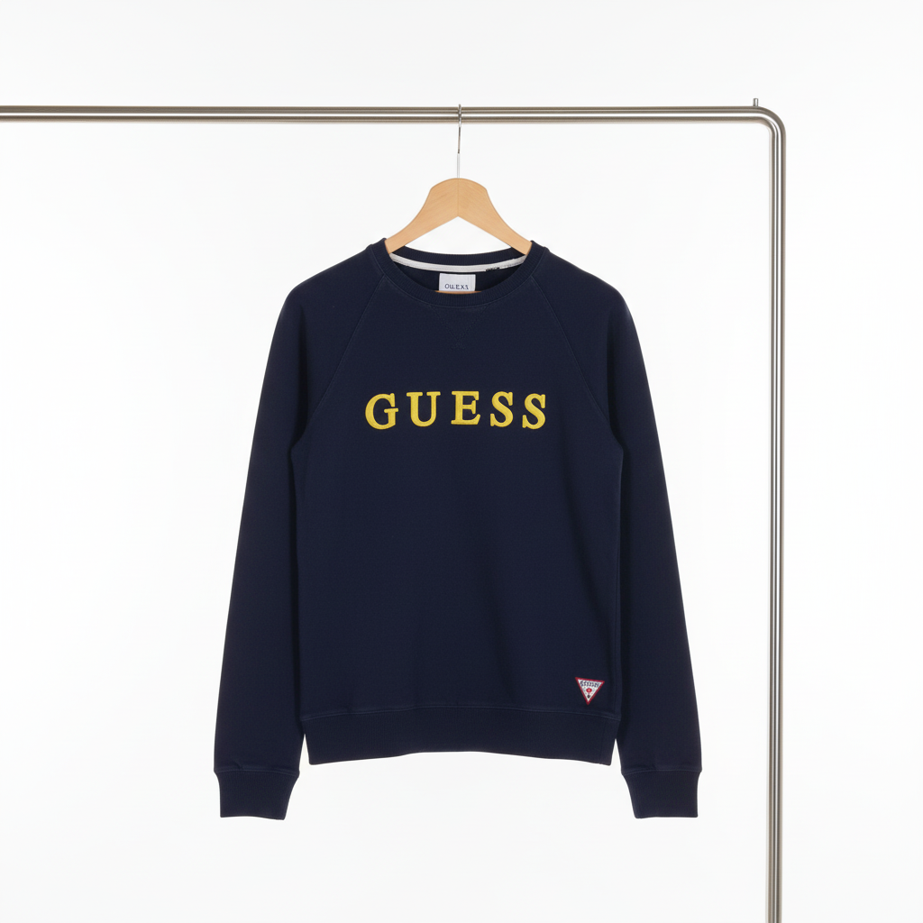 Guess - Cotton - Sweatshirt – Dark Blue – Size S