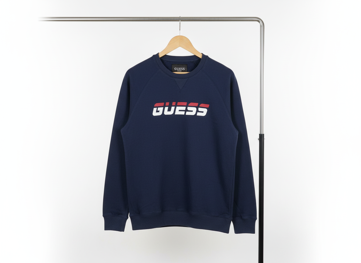 Guess - Cotton - Sweatshirt – Dark Blue – XL