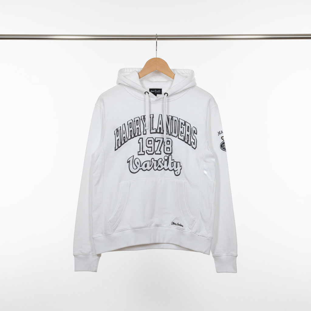 Harry Landers - Cotton - Hoodie – White – Size L