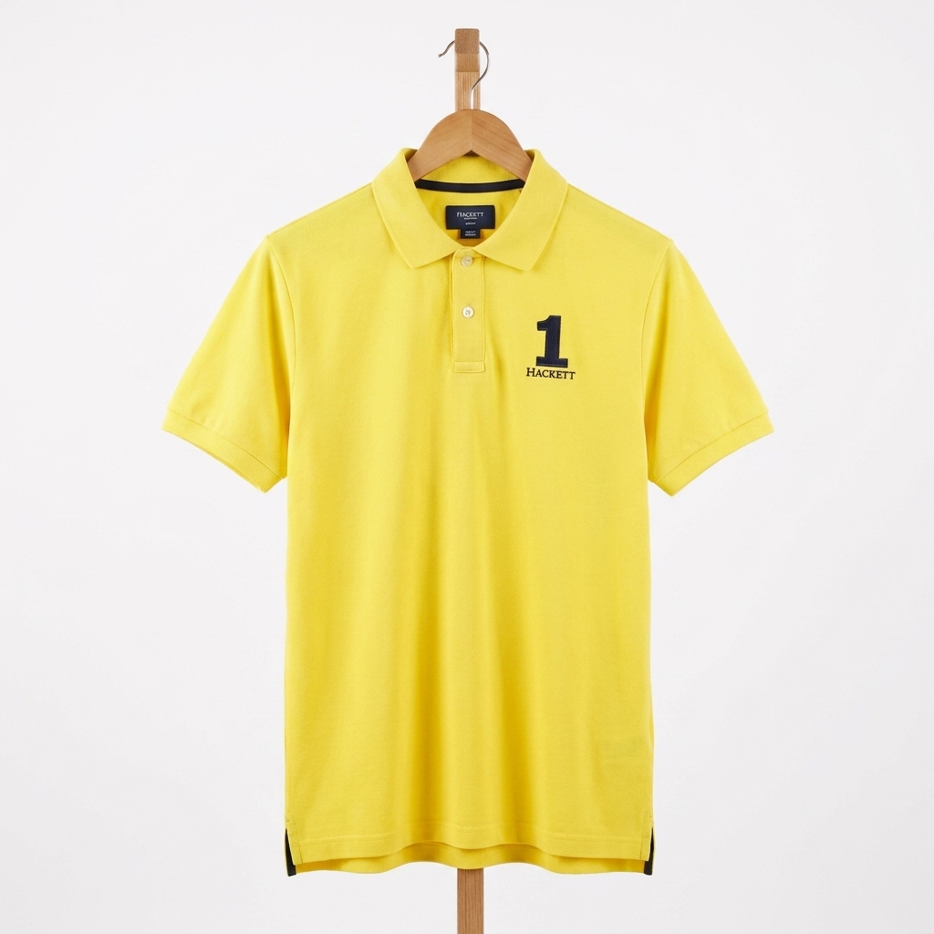 Hackett - Cotton - Polo Shirt – Yellow – Size M Fits S