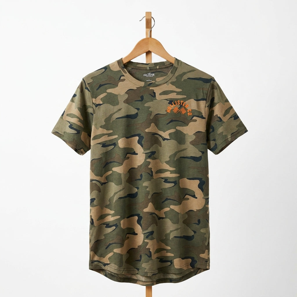 Hollister - Cotton – T-Shirt - Army – Size L