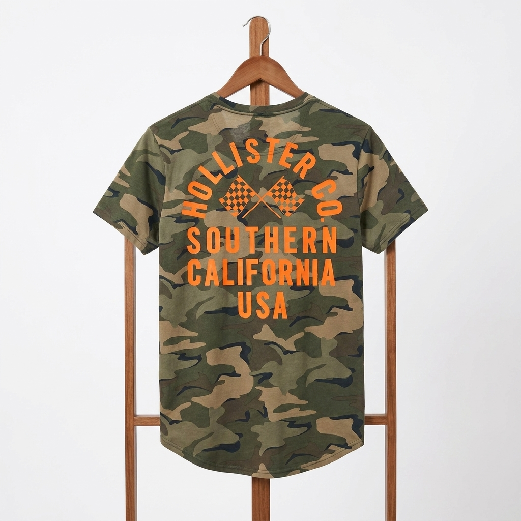 Hollister - Cotton – T-Shirt - Army – Size L
