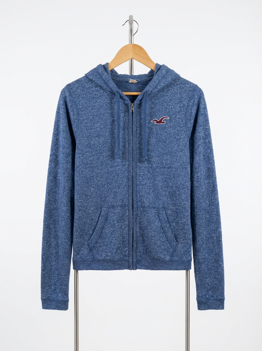 Hollister - Cotton - Zipped Hoodie –  Blue – Size S