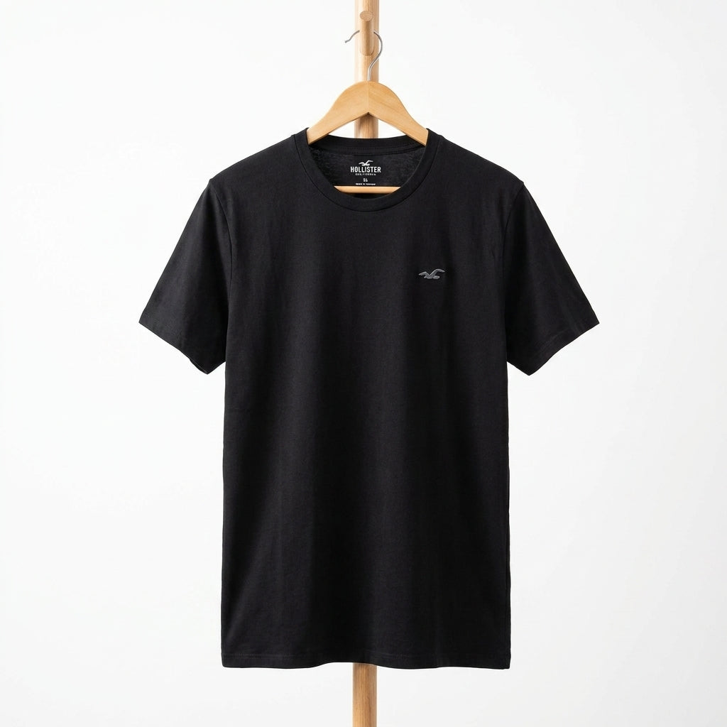 Hollister - Cotton – T-Shirt - Black – Size XL