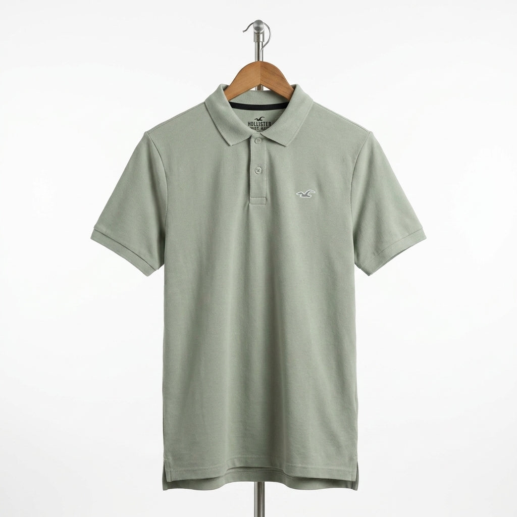 Hollister - Cotton - Polo Shirt – Light Green – Size M