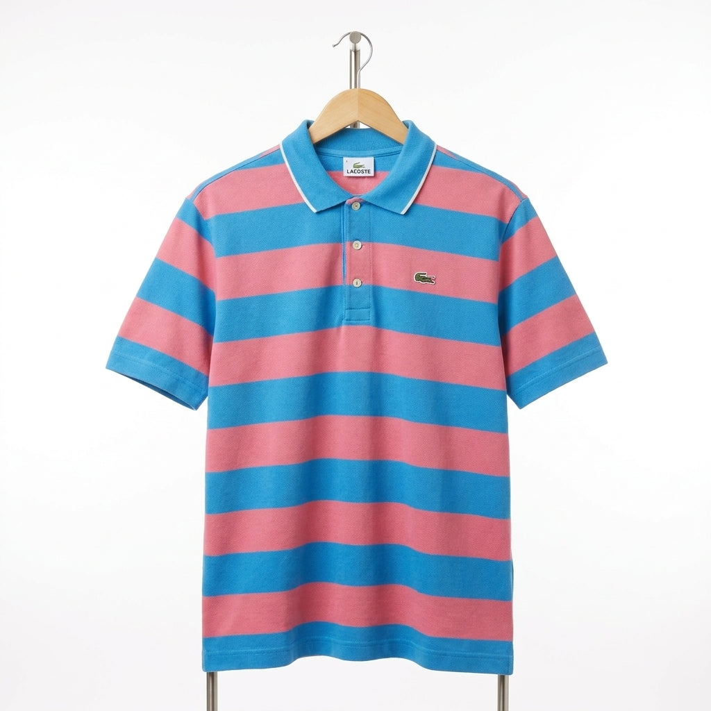 Lacoste - Cotton - Polo Shirt – Pink Striped – Size 3XL - 8