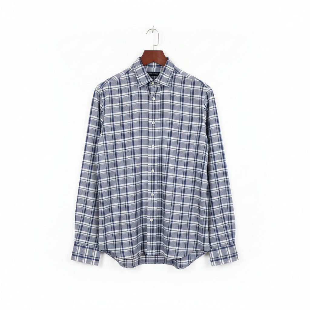 Massimo Dutti - Shirt - Gray & White - Size XL