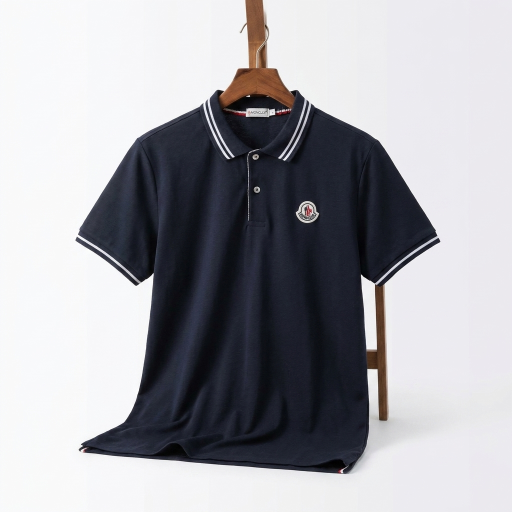 Moncler - Cotton - Polo Shirt – Navy – Size L