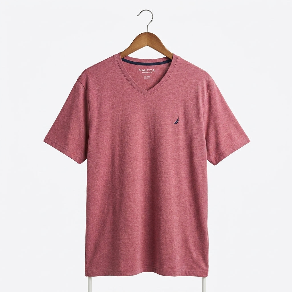 Nautica - Cotton - T-Shirt – Light Maroon – Size 2XL