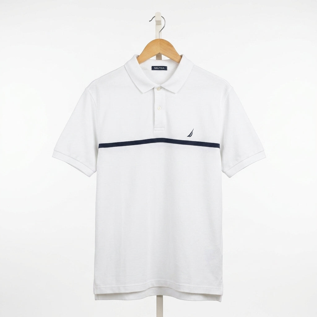 Nautica - Cotton - Polo Shirt – White – Size L