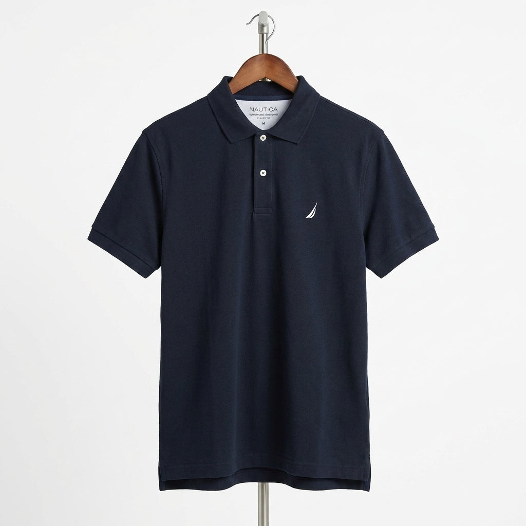 Nautica - Cotton - Polo Shirt – Black – Size M