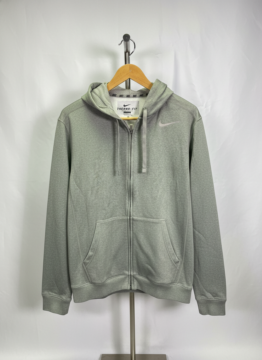 Nike - Cotton - Zipped Hoodie – Gray  – Size M