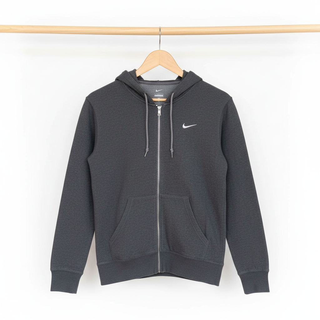 Nike - Cotton - Hoodie – Gray – Size L