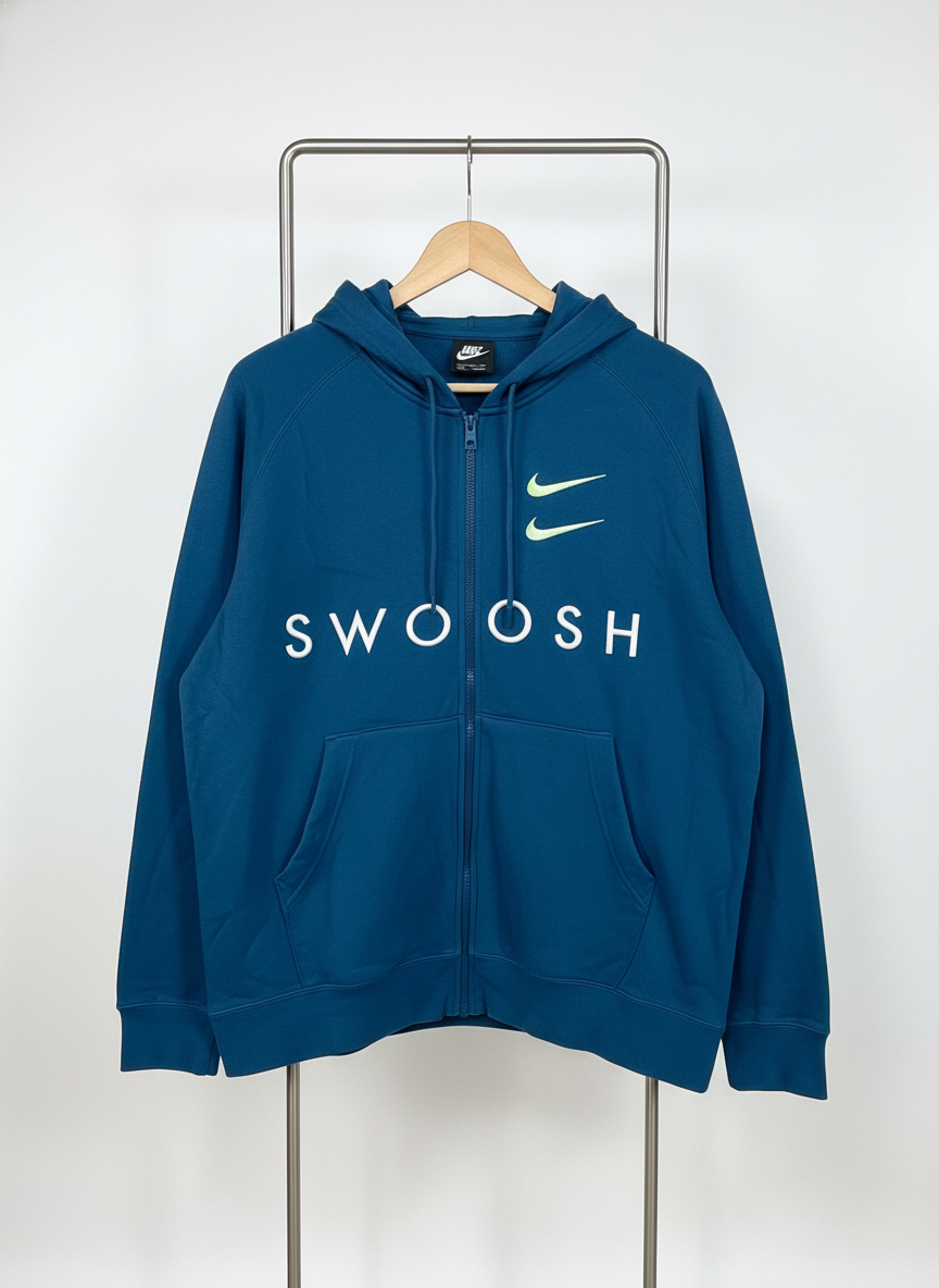 Nike - Cotton - Hoodie – Blue – Size XL