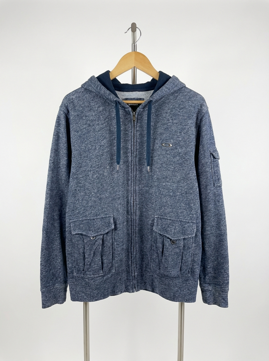 Oakley - Cotton - Zipped Hoodie –  Gray – Size L