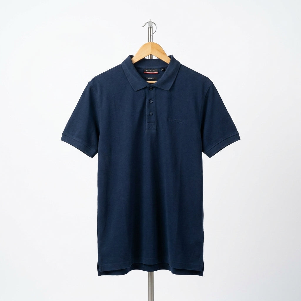 Piere Cardin - Cotton - Polo Shirt – Navy – Size L Fits M