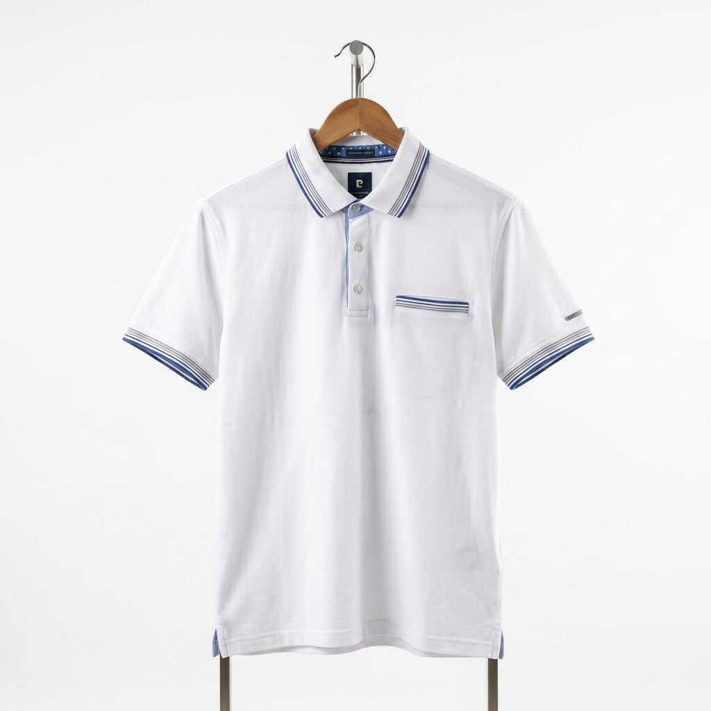 Piere Cardin - Cotton - Polo Shirt – White – Size L