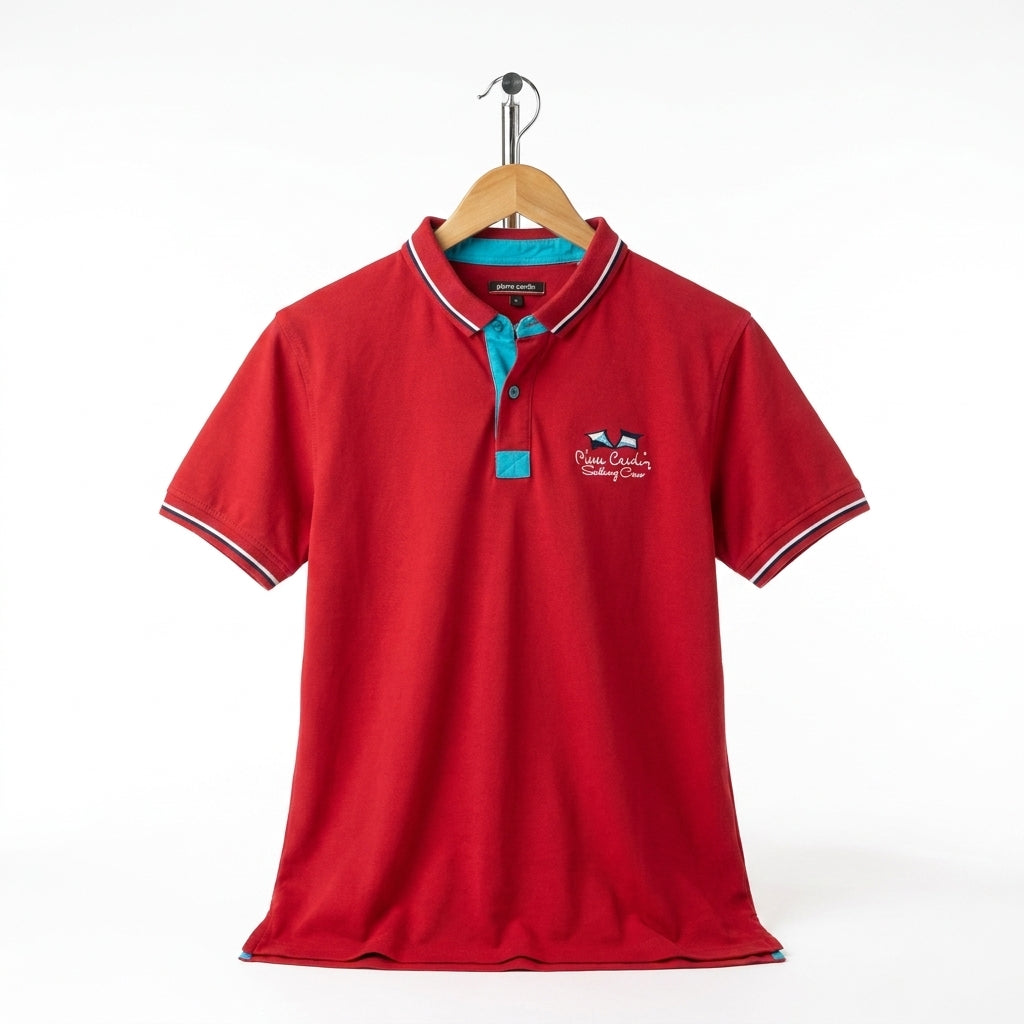 Piere Cardin - Cotton - Polo Shirt – Red – Size XL