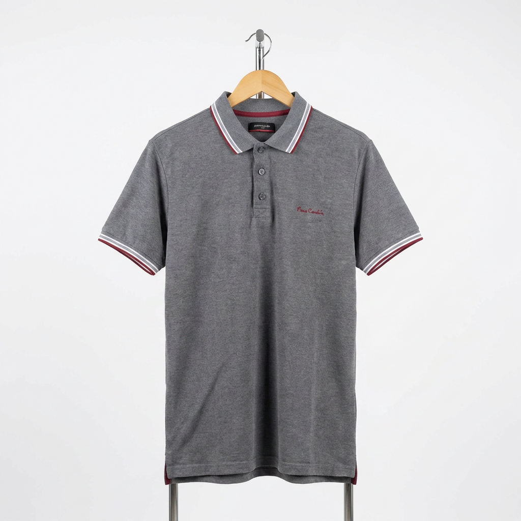 Piere Cardin - Cotton - Polo Shirt – Gray – Size XL