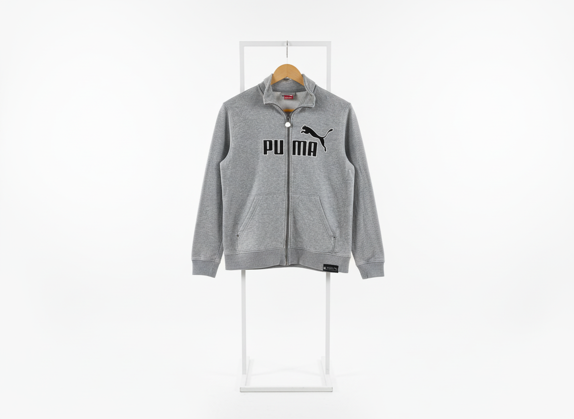 Puma - Cotton - Zipped Sweatshirt – Gray – Size S