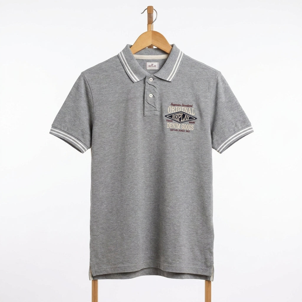 Replay - Cotton - Polo Shirt – Gray – Size XL