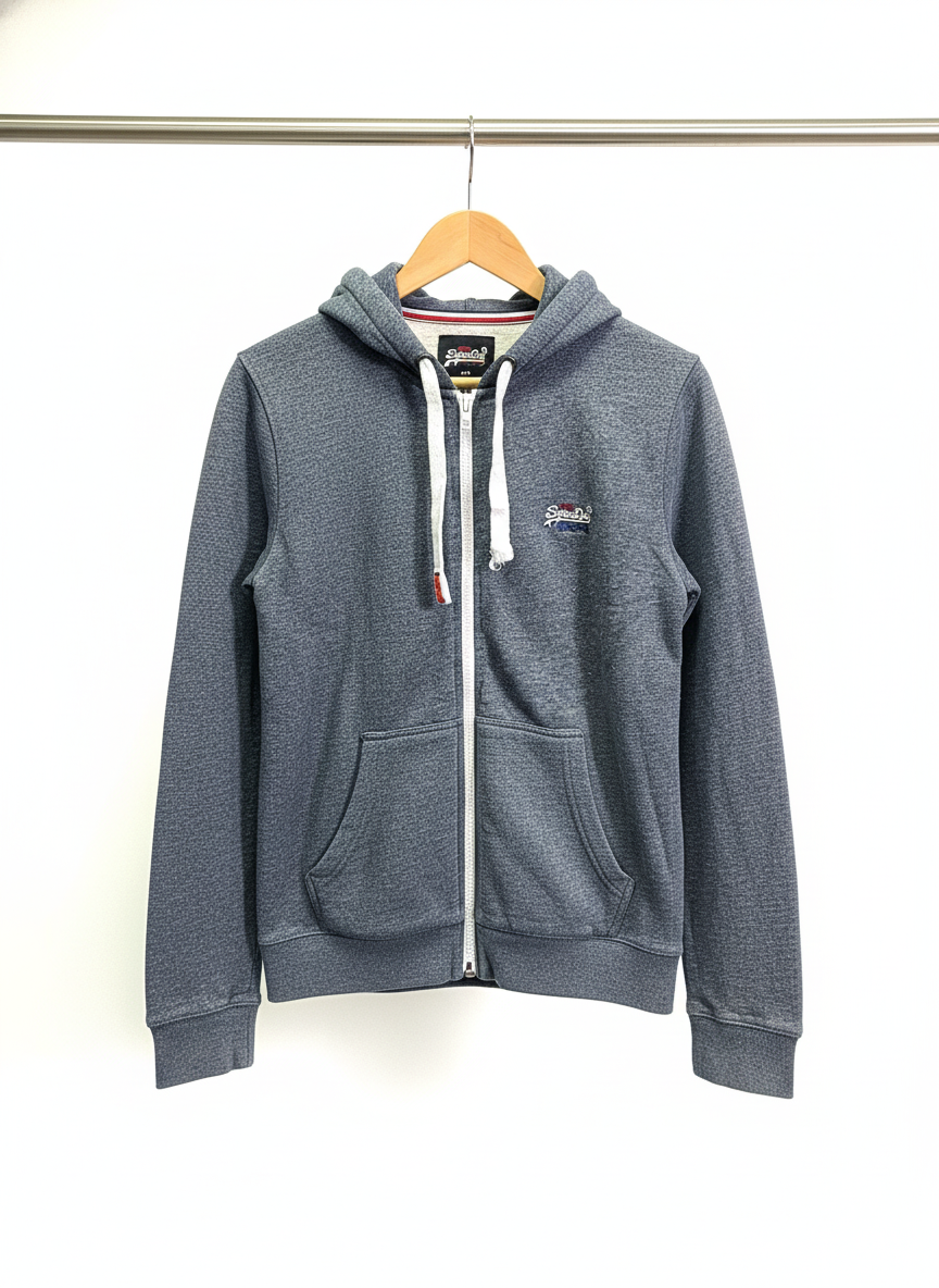 Superdry - Cotton - Zipped Hoodie – Gray – Size M