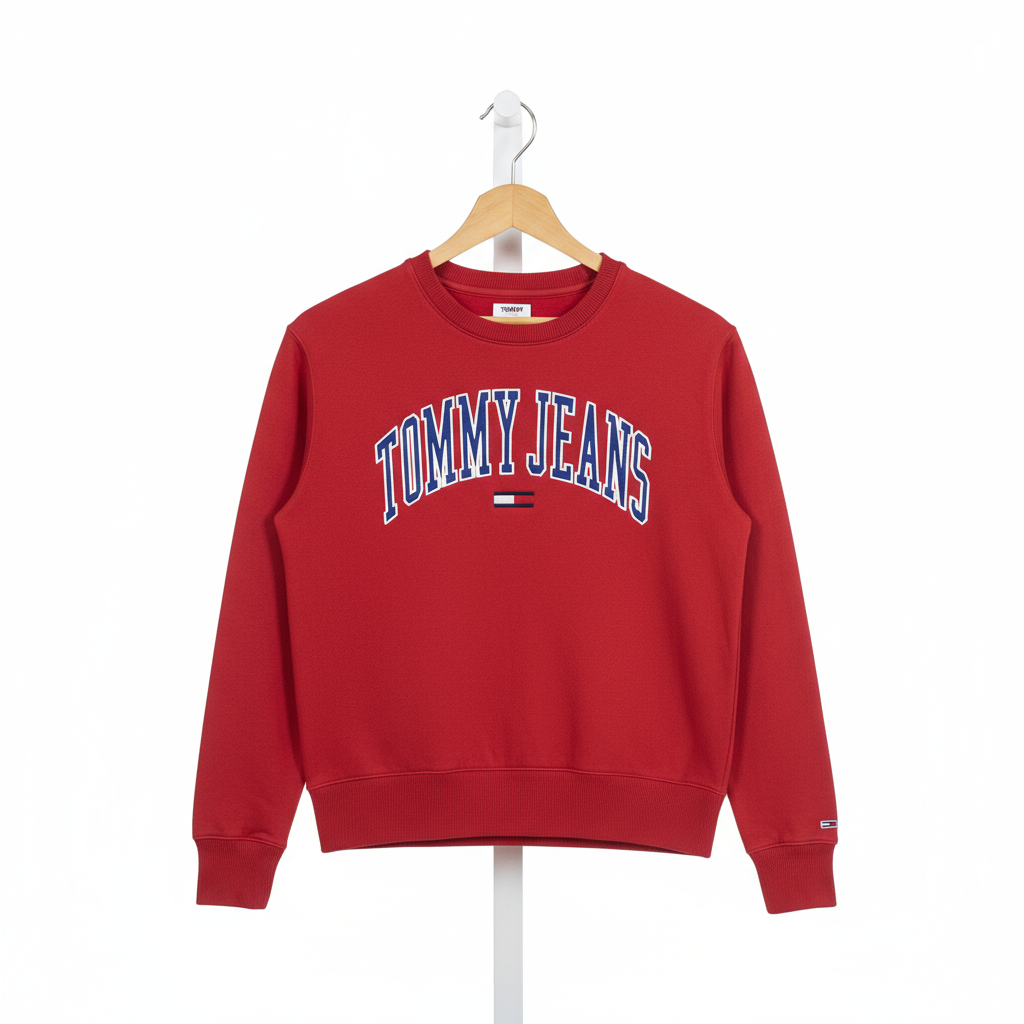 Tommy Jeans - Cotton Sweatshirt – Red – Size XL