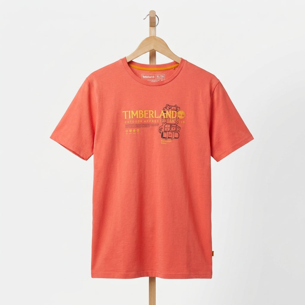 Timberland - Cotton - T-Shirt – Light Red – Size XL