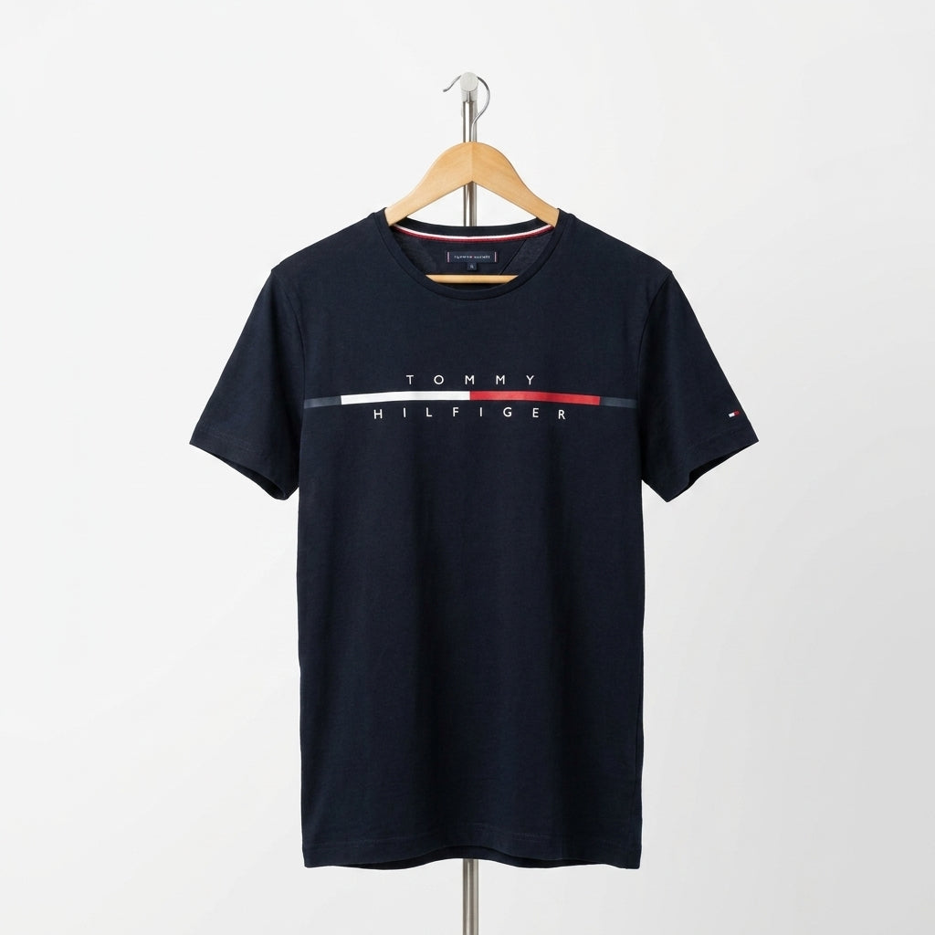 Tommy Hilfiger - Cotton - T-Shirt – Navy – Size L Fits S